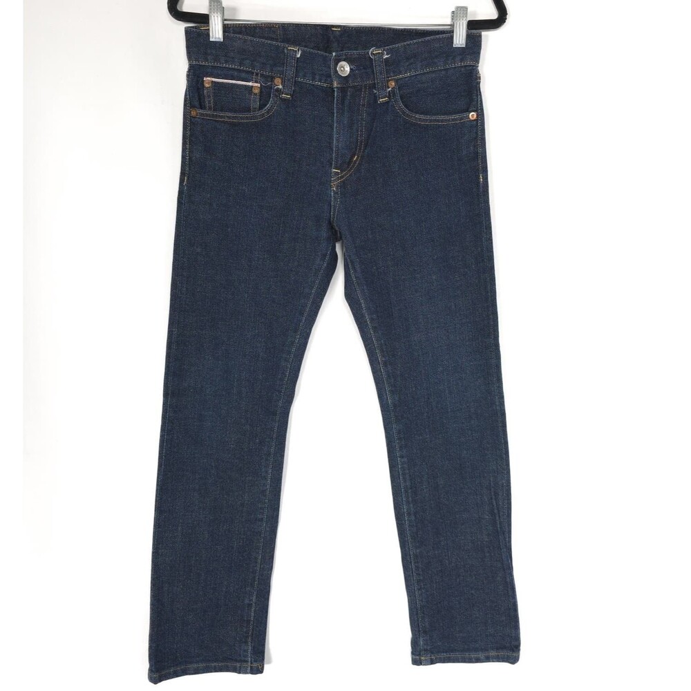 UNIQLO UJ Mens Slim Fit Stretch Selvedge Jeans 30 Dark Wash